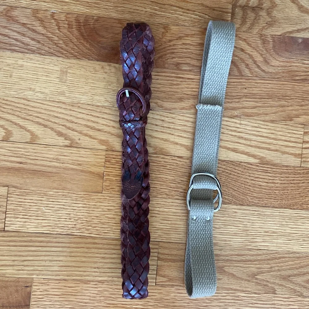Pair of 1 Leather/1 Fabric Belt